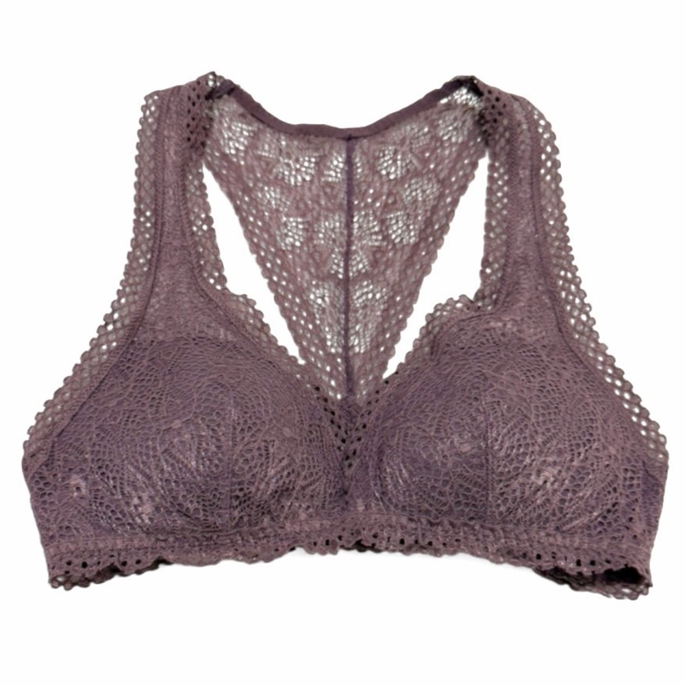 Victoria’s Secret Lace Racerback Bralette-XS-Dusty Mauve-coquette-lace-chic